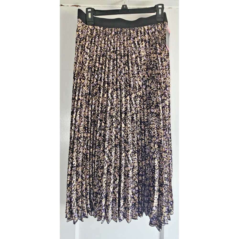 NWT VINCE CAMUTO womans S pleated midi skirt‎ stretch waistband floral